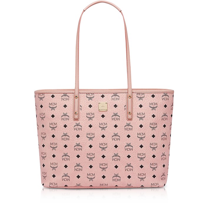 Anya Soft Pink Top Zip Medium Shopping Bag - MCM