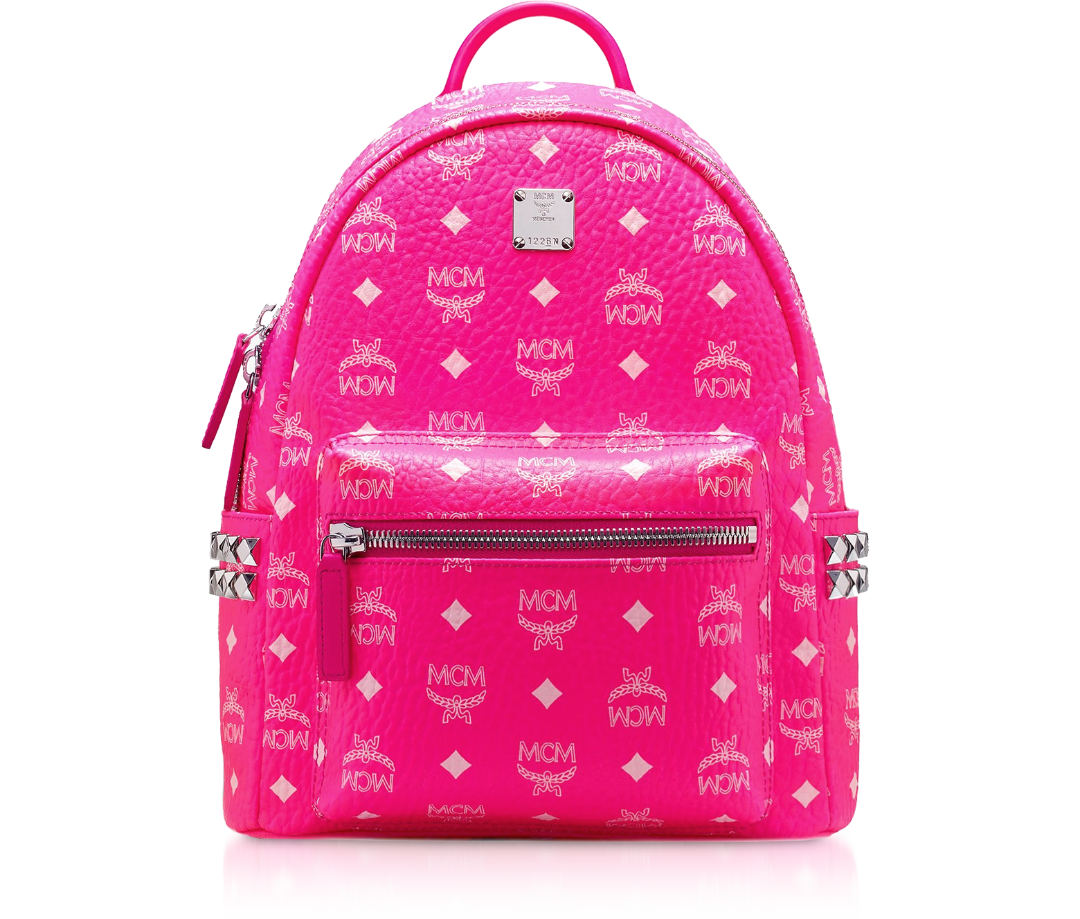 MCM Neon Pink Stark Backpack 32 CM at FORZIERI