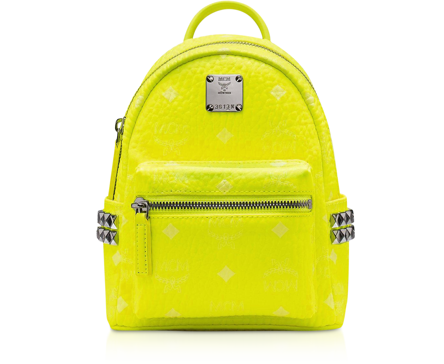 MCM Neon Luccent Logo Pvc Tote Bag in Yellow