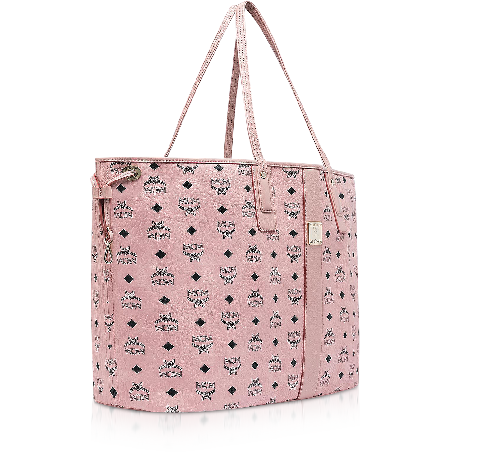 MCM Pink Visetos Coated Canvas and Leather Reversible Shopper Tote MCM