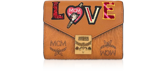 Patricia Love Patch Flap Tri-Fold Small Wallet - MCM