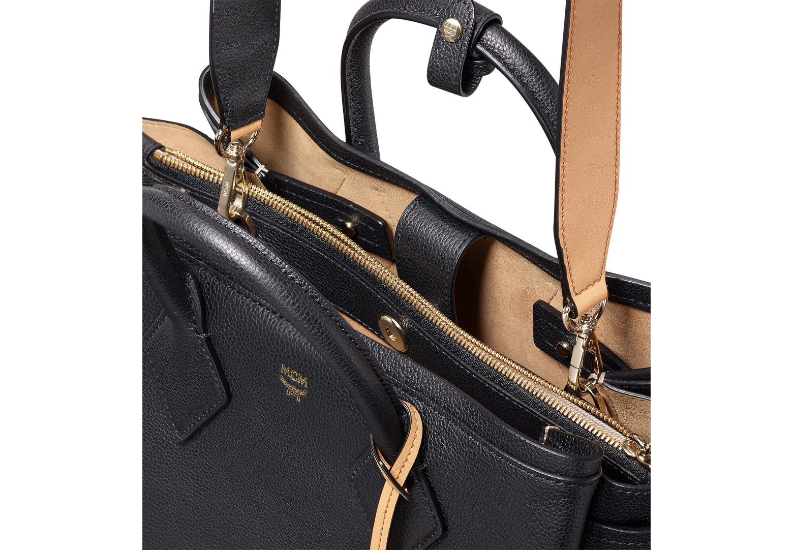 Medium Neo Milla Park Avenue Leather Tote In Navy Blue/gold