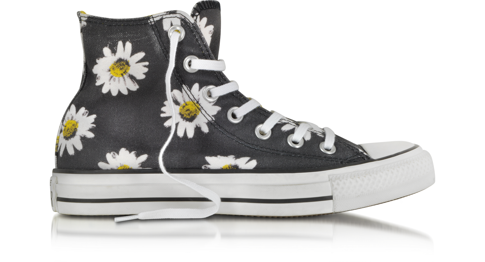 Converse Limited Edition Chuck Taylor All Star Black and Citrus Daisy  Printed Canvas High Top Sneaker 3.5 UK at FORZIERI