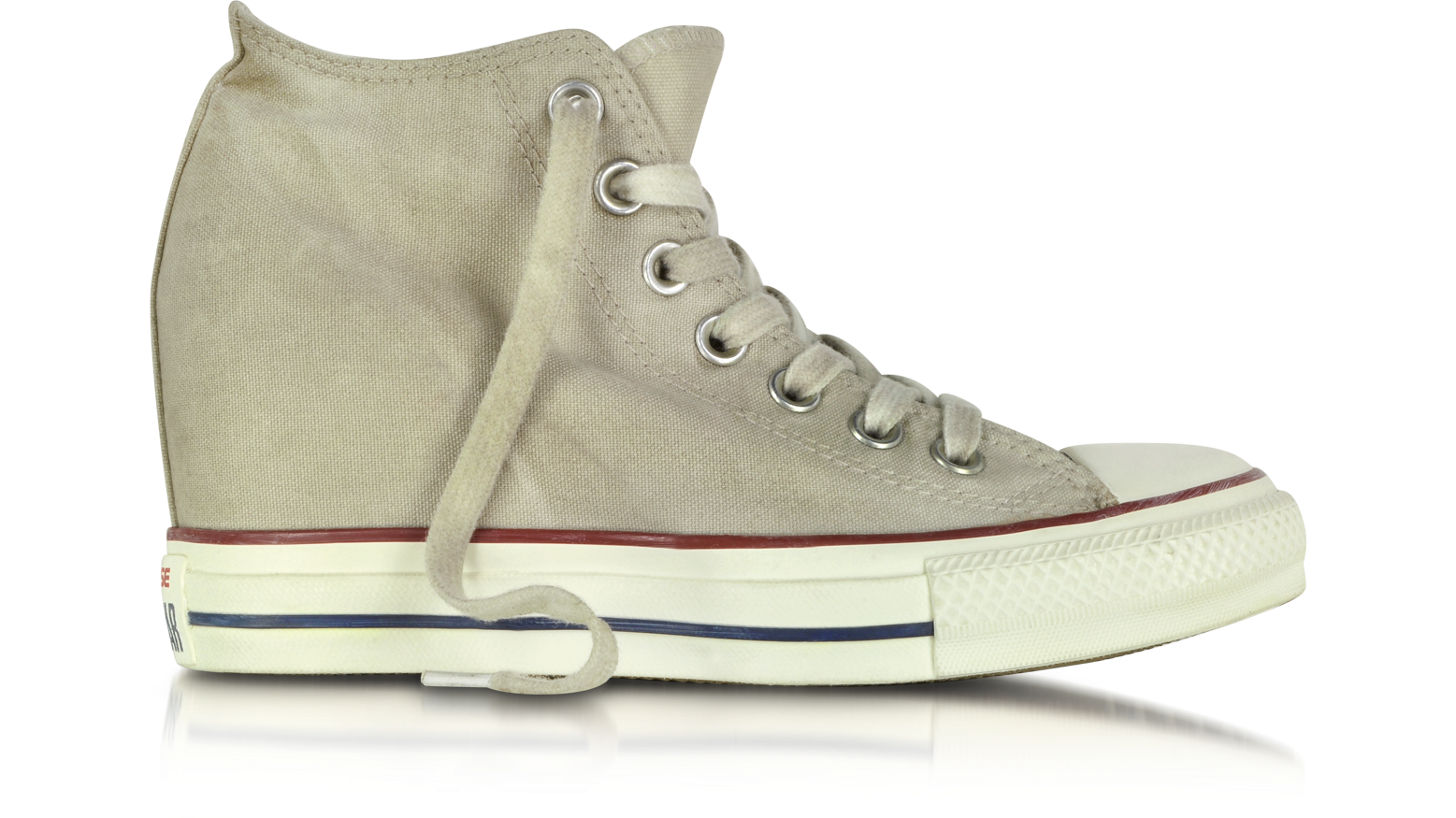 All Star Mid Lux Sneaker con Zeppa in Tessuto Beige Washed Converse Limited  Edition 7 (37.5 EU) su FORZIERI