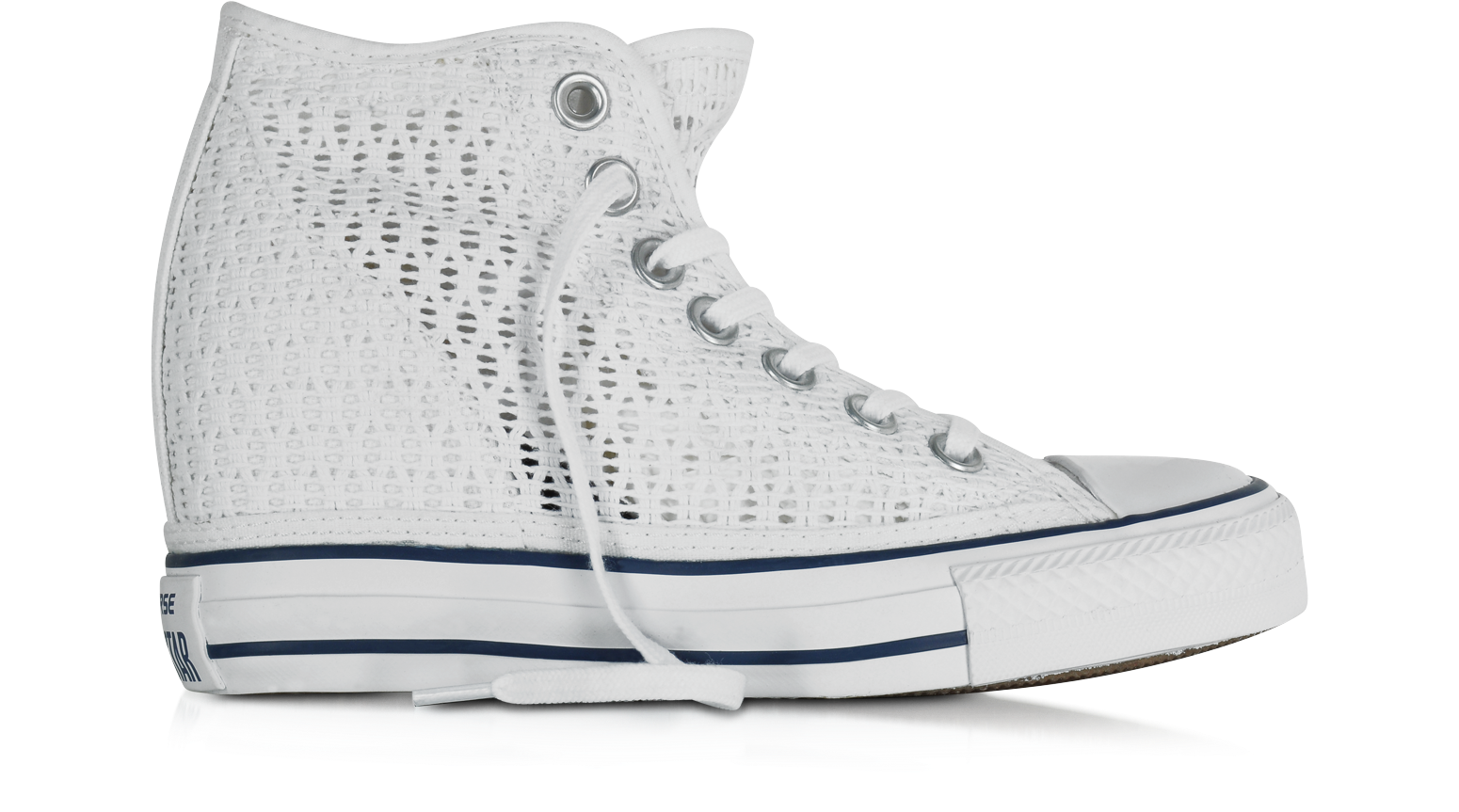 Converse Limited Edition All Star Mid Lux White Crochet Canvas Wedge  Sneaker 6.5 WOMENS US | 4.5 UK | 37.5 EU at FORZIERI