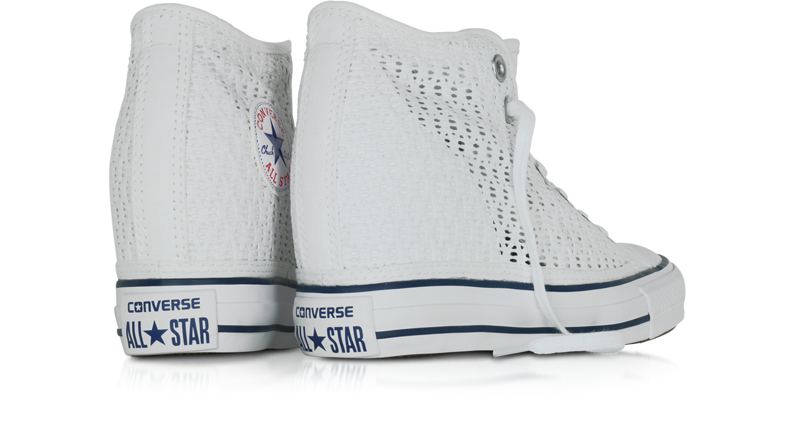 Converse Limited Edition All Star Mid Lux White Crochet Canvas Wedge  Sneaker 6.5 WOMENS US | 4.5 UK | 37.5 EU at FORZIERI