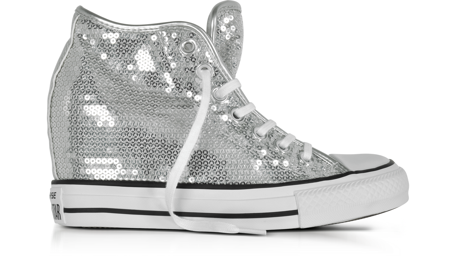Chuck Taylor All Star Mid Lux Sneakers con Zeppa in Canvas e Paillettes  Silver Converse Limited Edition 5.5 (36 EU) su FORZIERI