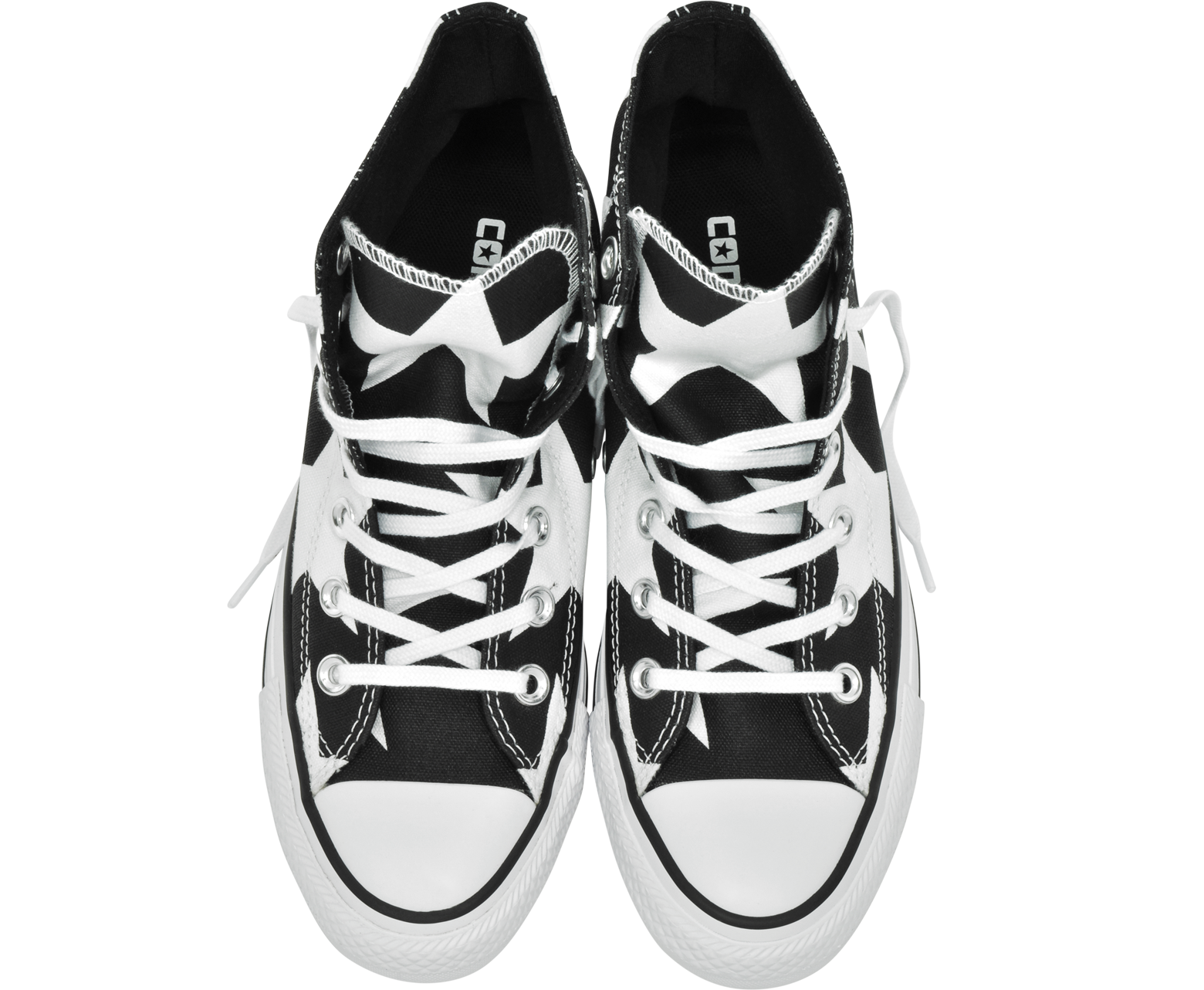 Chuck Taylor All Star High Sneakers in Canvas Nero con Stelle Bianche  Oversize Converse Limited Edition 4.5 (37 EU) su FORZIERI