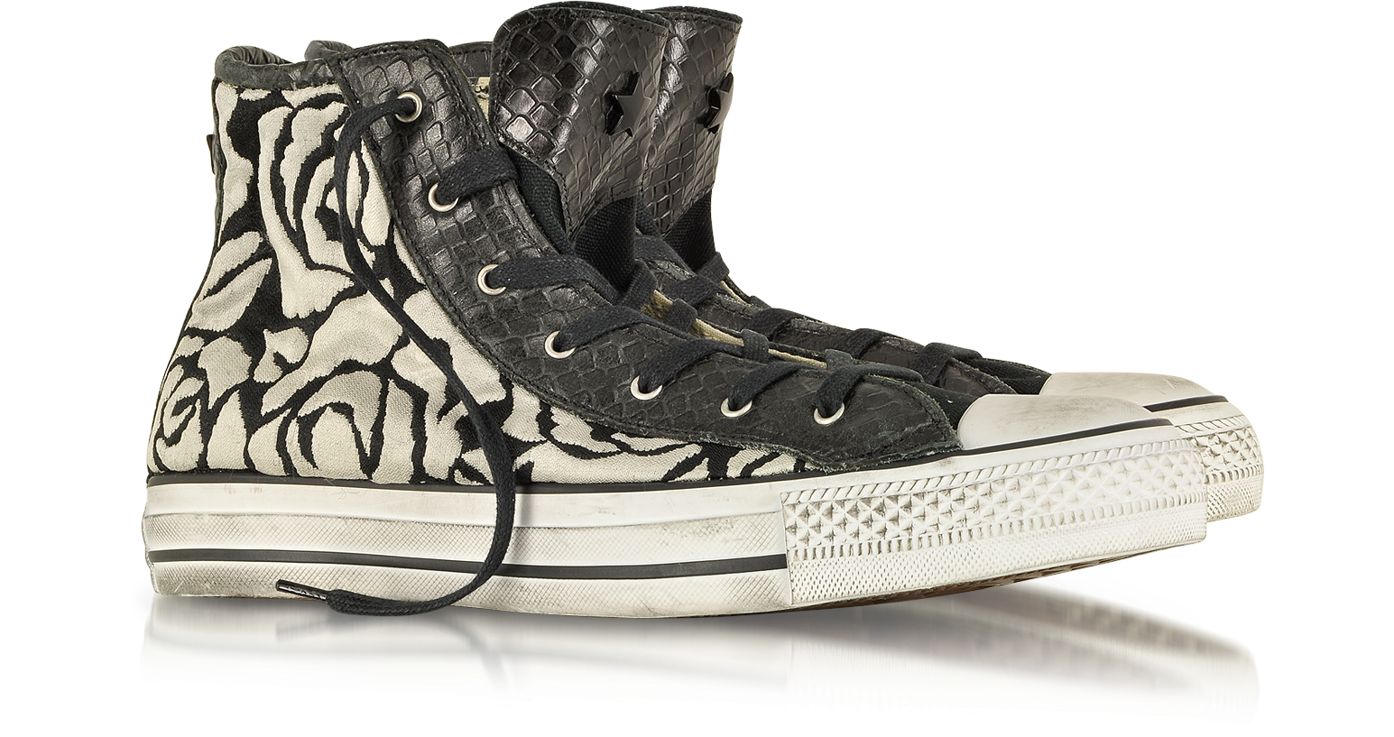 All Star HI Sneaker con Rose Bianche e Nere Converse Limited Edition 3.5  (36 EU) su FORZIERI
