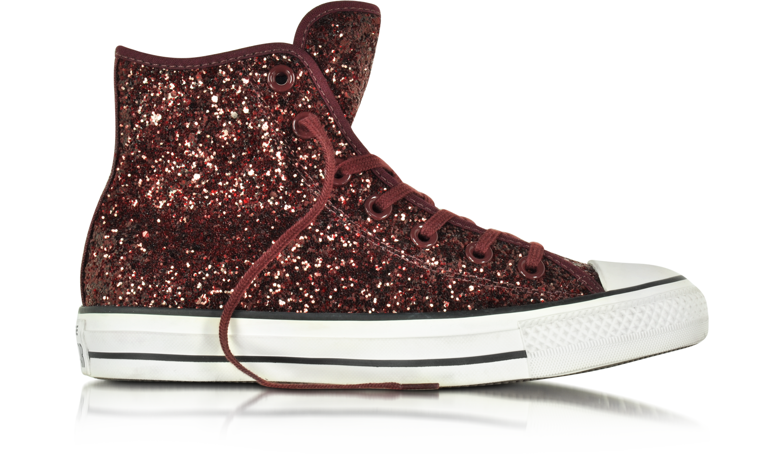 All Star High Sneaker da Donna in Canvas Glitter Bordeaux Converse Limited  Edition 5.5 (36 EU) su FORZIERI
