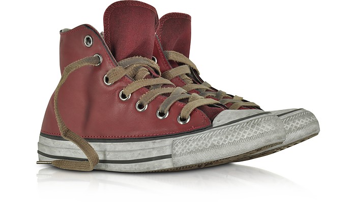 Converse Limited Edition Chuck Taylor All Star High Vintage Red Leather ...