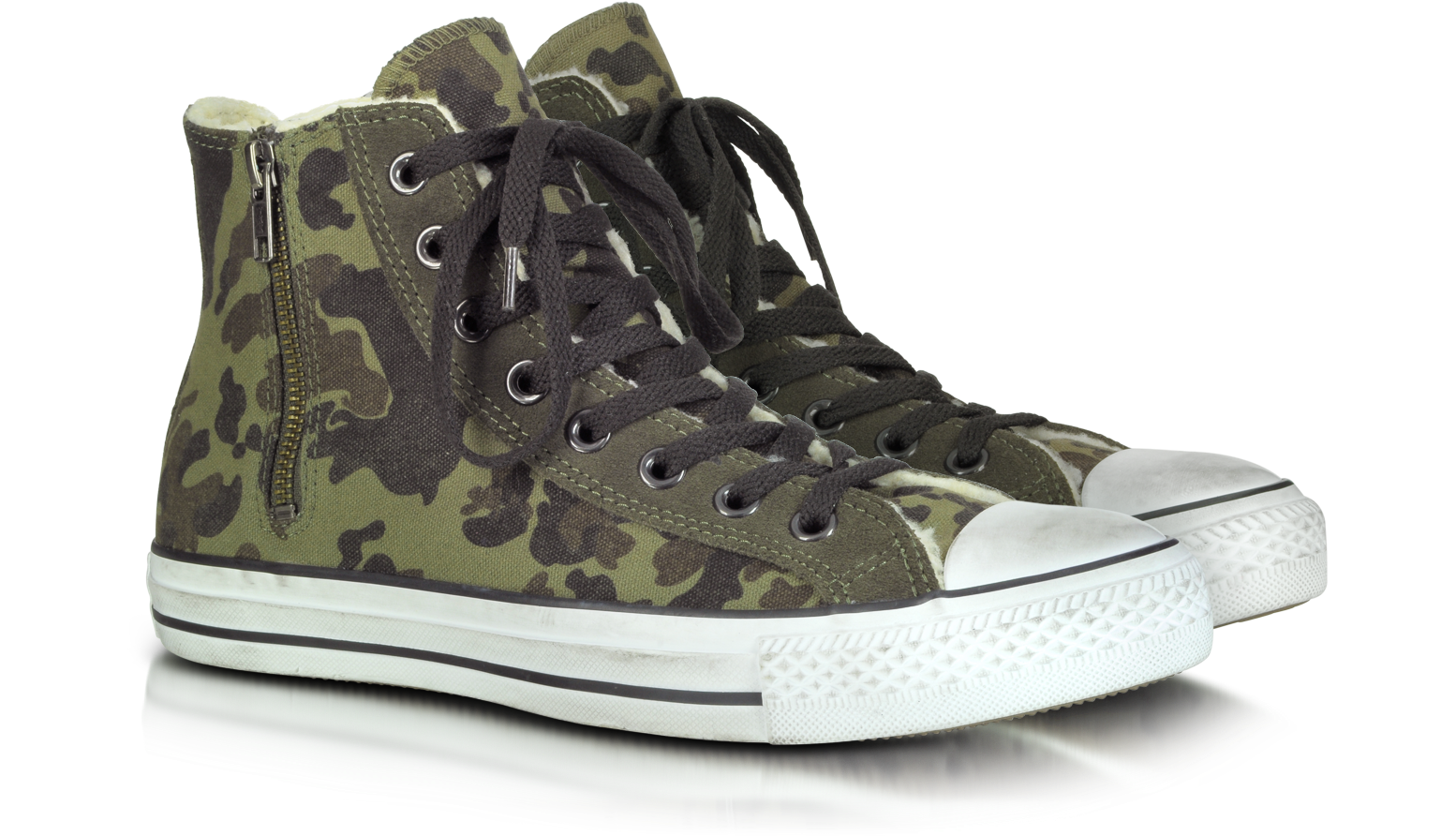 Converse Limited Edition Canvas and Shearling High Top Sneaker 3.5 (5.5  WOMENS US | 3.5 UK | 36 EU) at FORZIERI