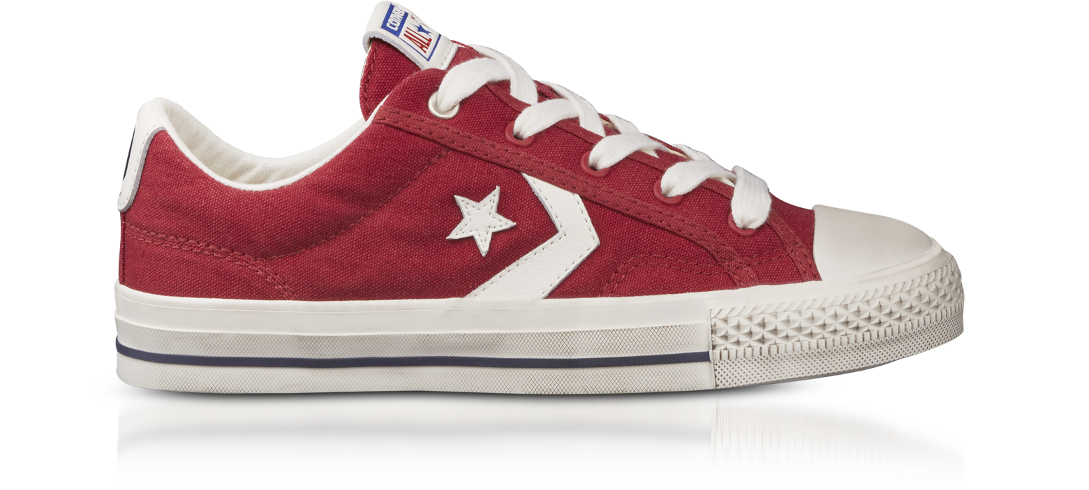 Converse Limited Edition Red Star Player Distressed Ox Canvas Men's  Sneakers 7 (9 WOMENS US | 7 UK | 40 EU) at FORZIERI UK