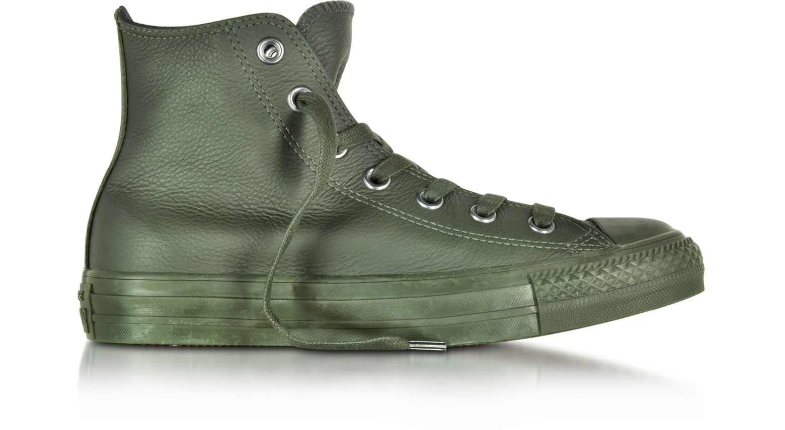 All Star High Sneaker Uomo in Pelle Verde Militare Converse Limited Edition  11 (45 EU) su FORZIERI
