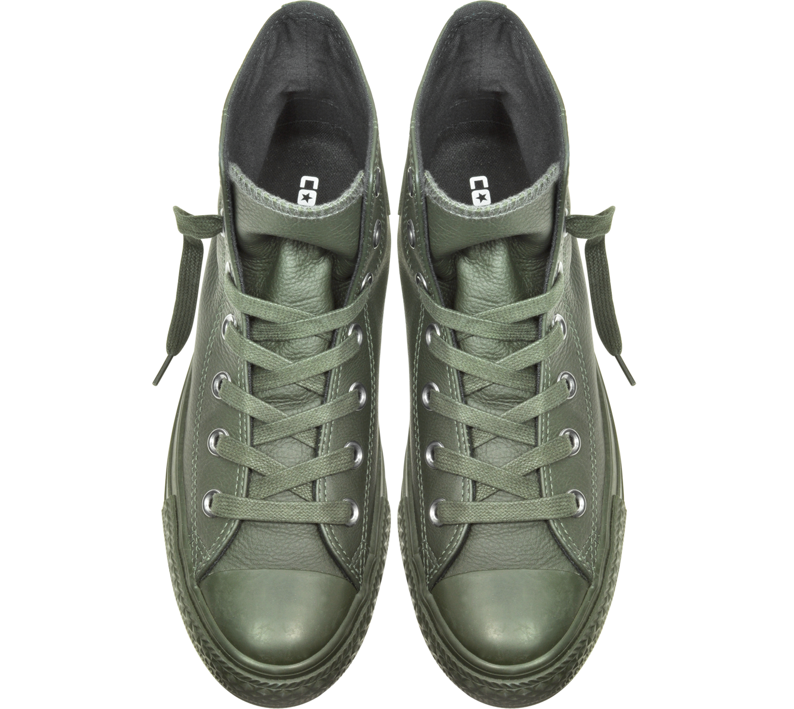 All Star High Sneaker Uomo in Pelle Verde Militare Converse Limited Edition  11 (45 EU) su FORZIERI