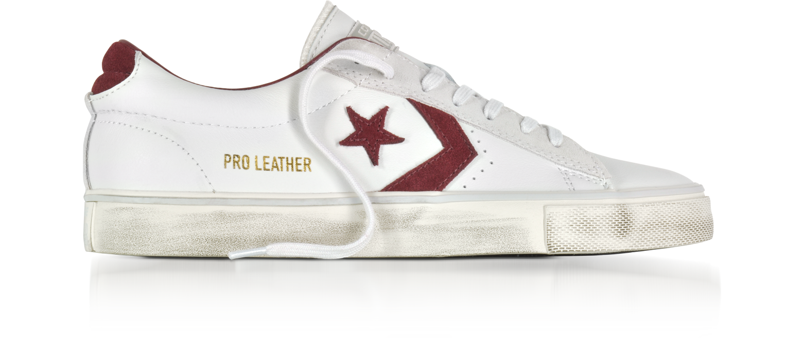 Pro Leather Vulc Low Sneakers da Uomo in Pelle Bianco/Bordeaux Converse  Limited Edition 7 (40 EU) su FORZIERI