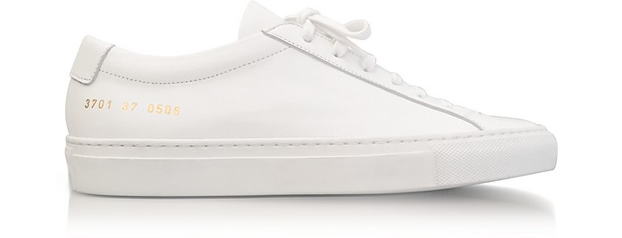 White Leather Achilles Original Low Top Women's Sneakers - Common Projects