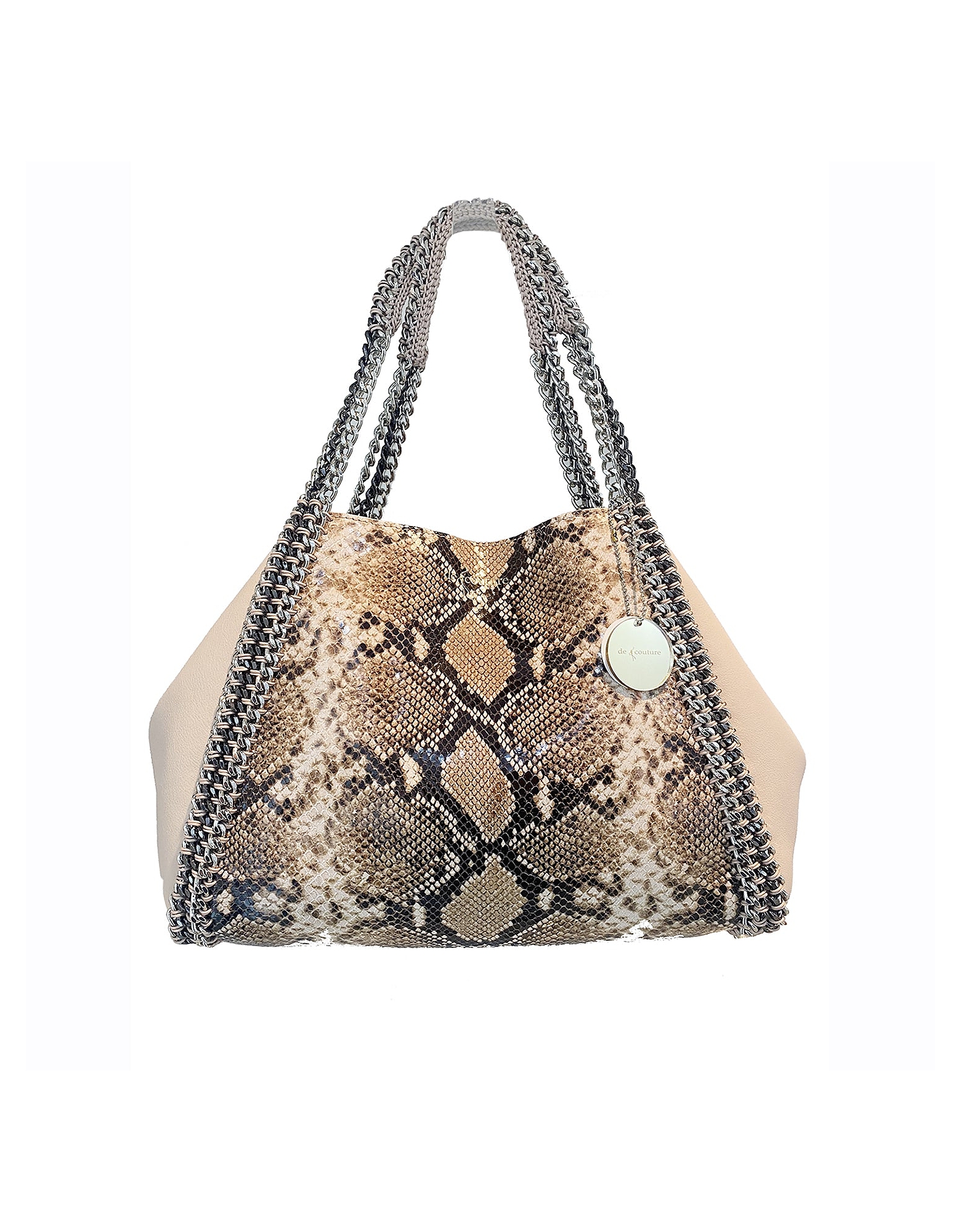 De Couture Designer Handbags Dalida 14 Pp+ Cn - Boston Bag-reversible-handmade Crochet In Brown