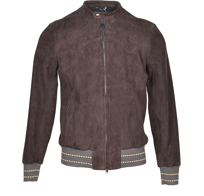 Men's Brown Leather Jacket - Daniele Alessandrini