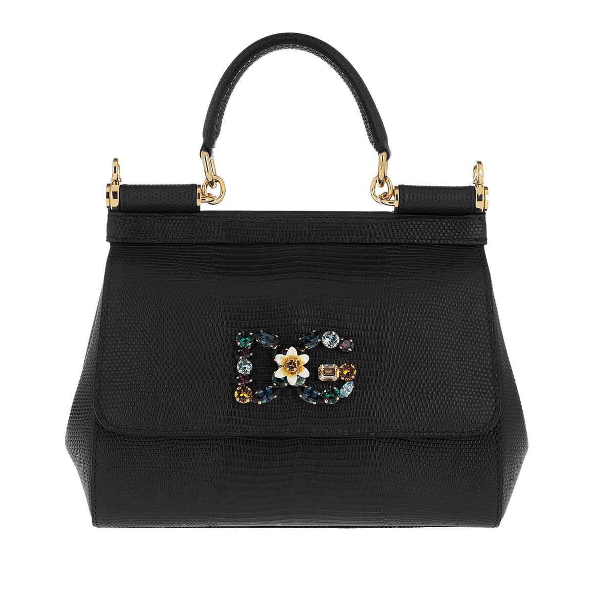 Dolce & Gabbana Sicily Small Tote Leather Black at FORZIERI