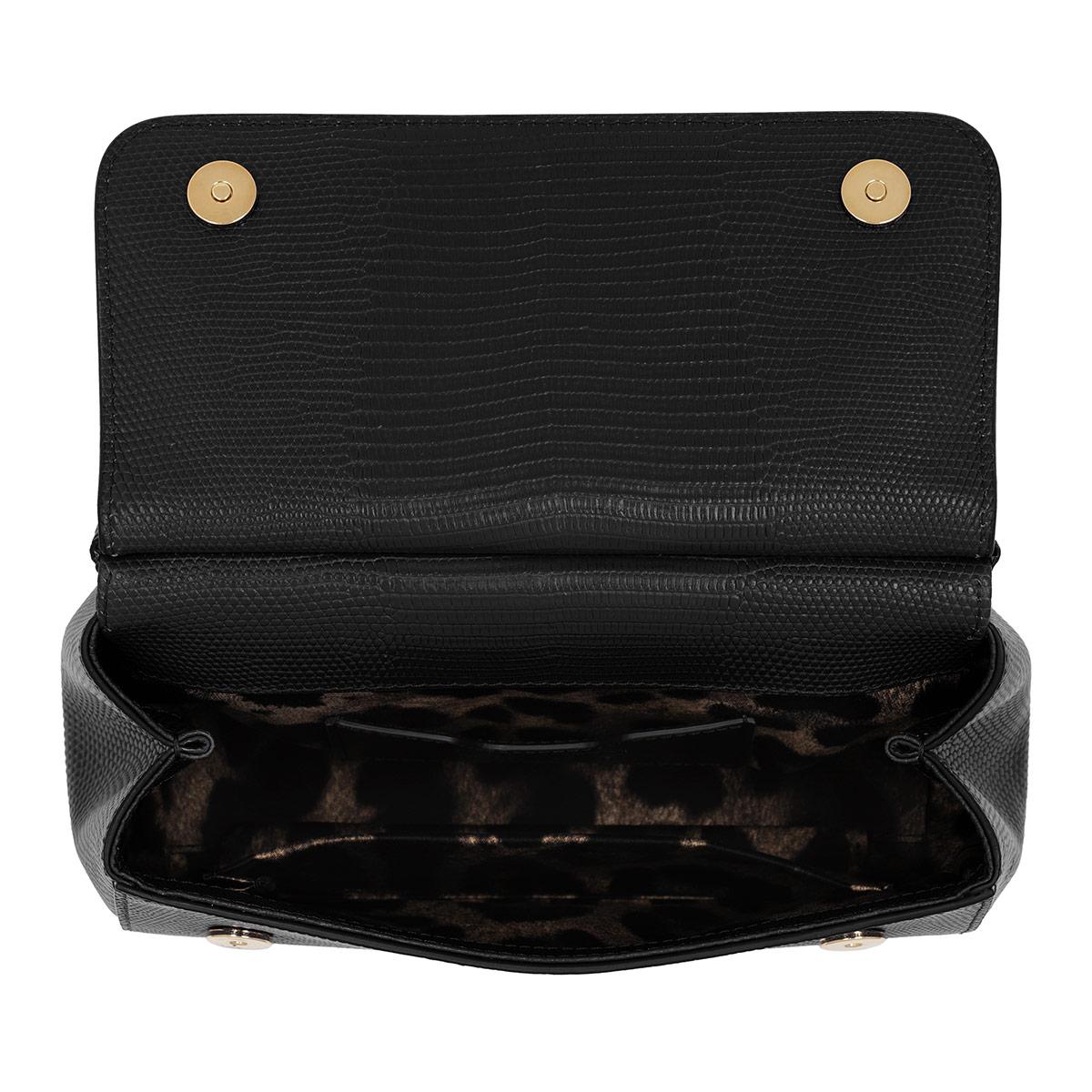 Dolce&Gabbana Small Sicily Bag Leather Black, Mini Bag