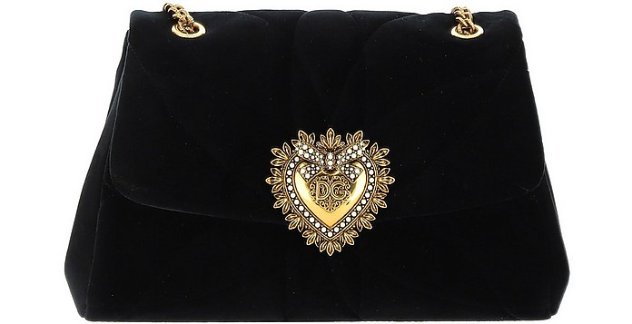 Black Velvet Devotion Shoulder Bag - Dolce & Gabbana