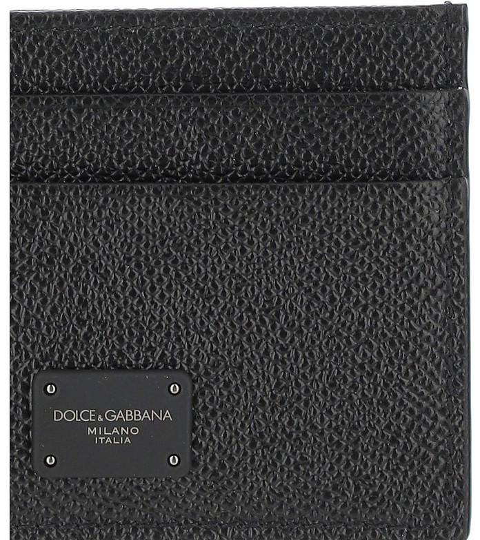 Douphine Black Leather Card Holder