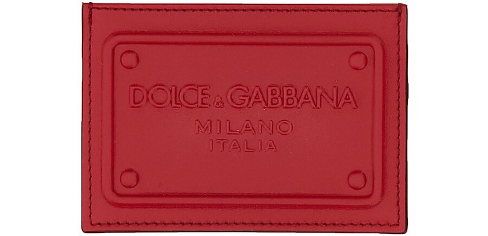 Leather Card Holder With Logo - Dolce & Gabbana