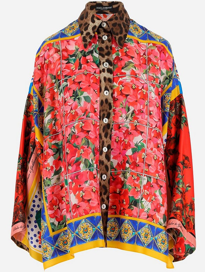 Allover Print  Women's Silk Shirt - Dolce & Gabbana / h`F&Kbo[i