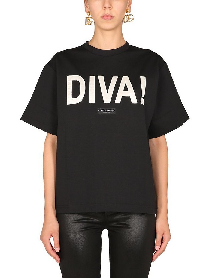 T-Shirt With Logo Patch - Dolce & Gabbana