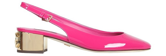 Fuchsia Patent Leather Sling Back Shoes - Dolce & Gabbana