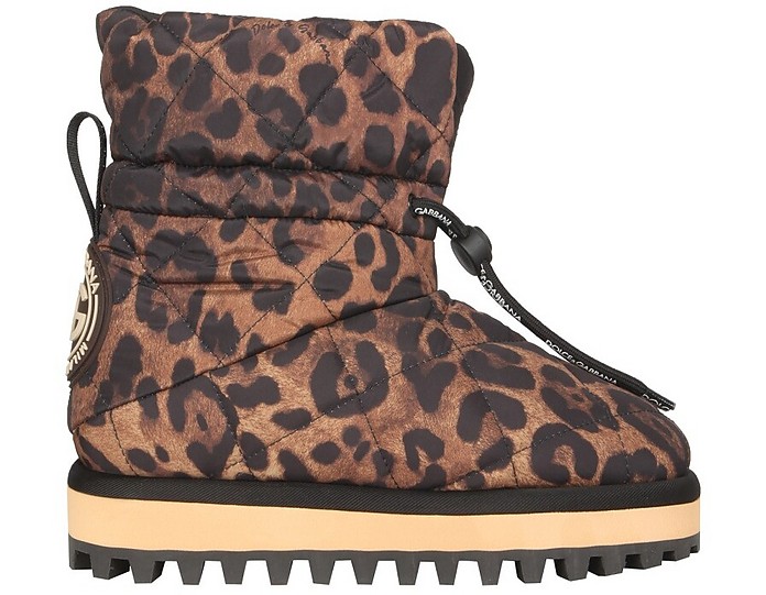 Leopard-print Nylon Ankle Boots - Dolce & Gabbana