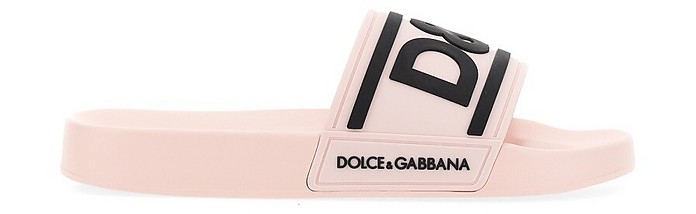 Slide Sandal With Logo - Dolce & Gabbana