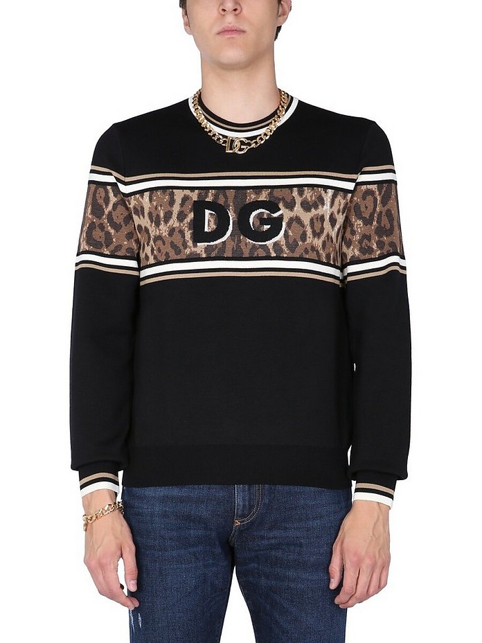 Wool Jacquard Sweater - Dolce & Gabbana