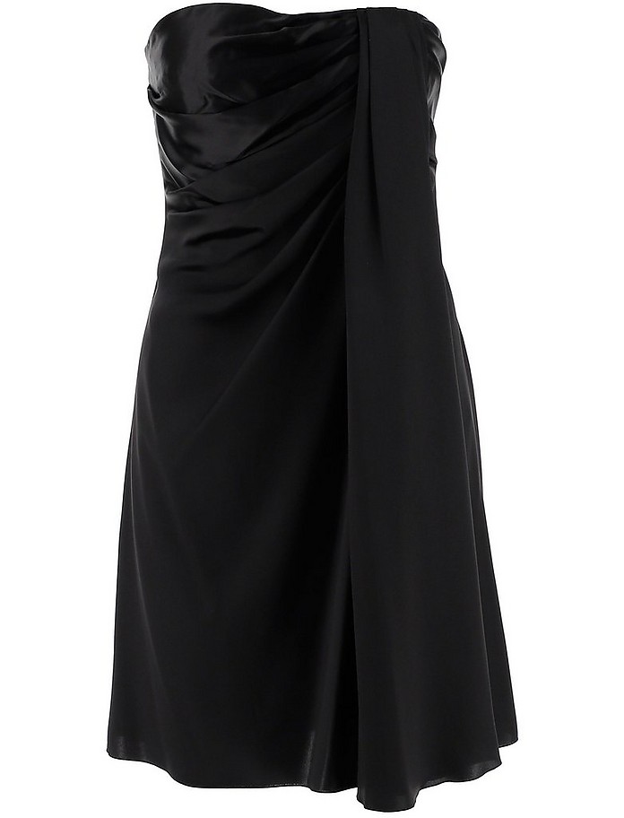 Black Silk Midi Sleeveless Dress  - Dolce & Gabbana