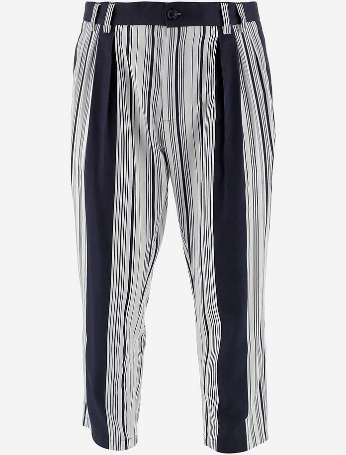 Striped-print Cotton Men's Pants - Dolce & Gabbana