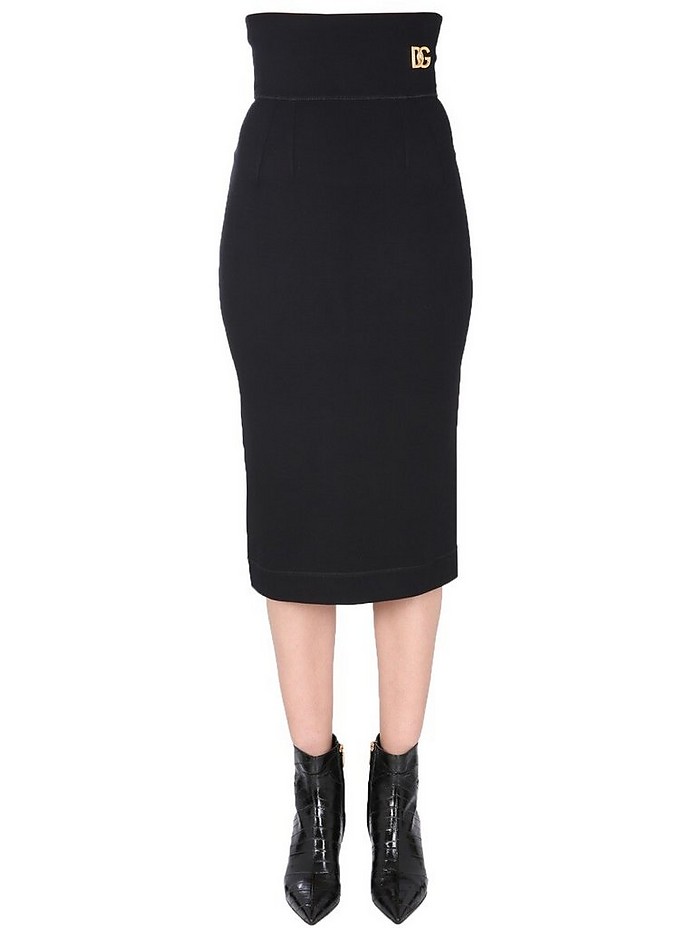 Long Skirt With Logo - Dolce & Gabbana