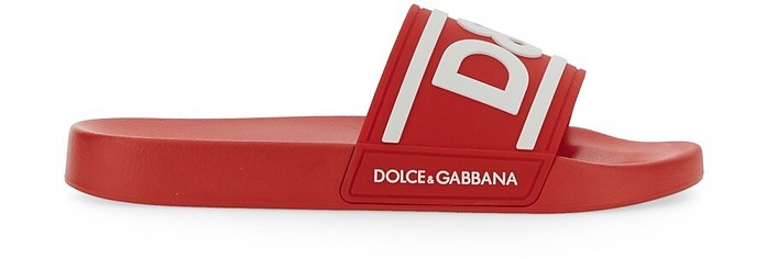 Slide Sandal With Logo - Dolce & Gabbana