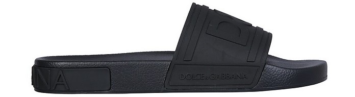 Slide Sandals With Logo - Dolce & Gabbana