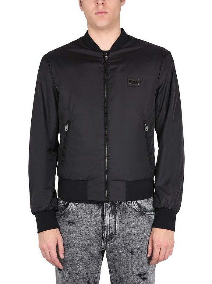 Jacket With Logo Patch - Dolce & Gabbana / h`F&Kbo[i