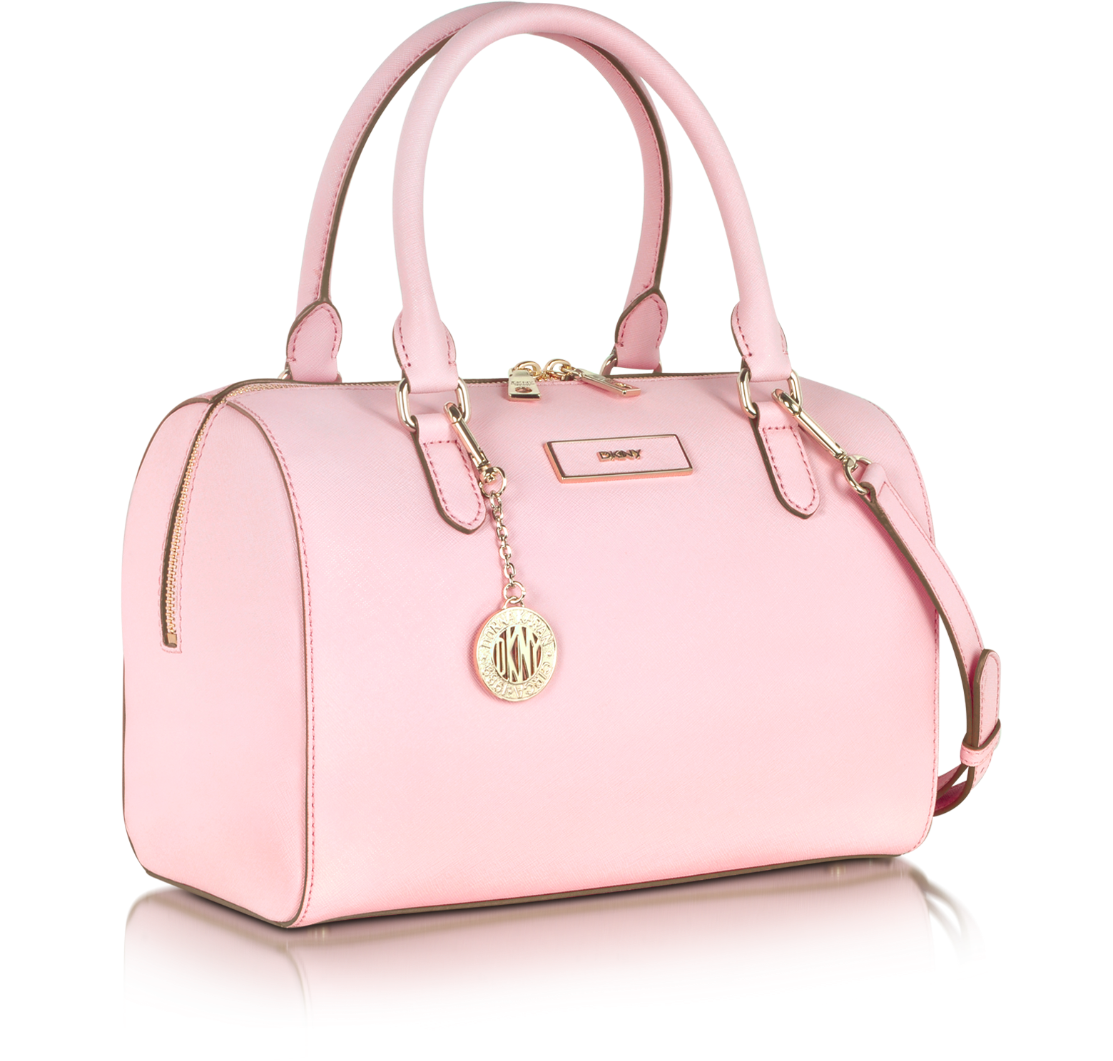 DKNY Pink Bryant Park Saffiano Leather Satchel Bag at FORZIERI