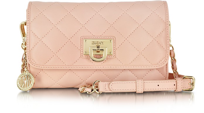 DKNY Gasenvort Blush Quilted Nappa Shoulder Bag at FORZIERI