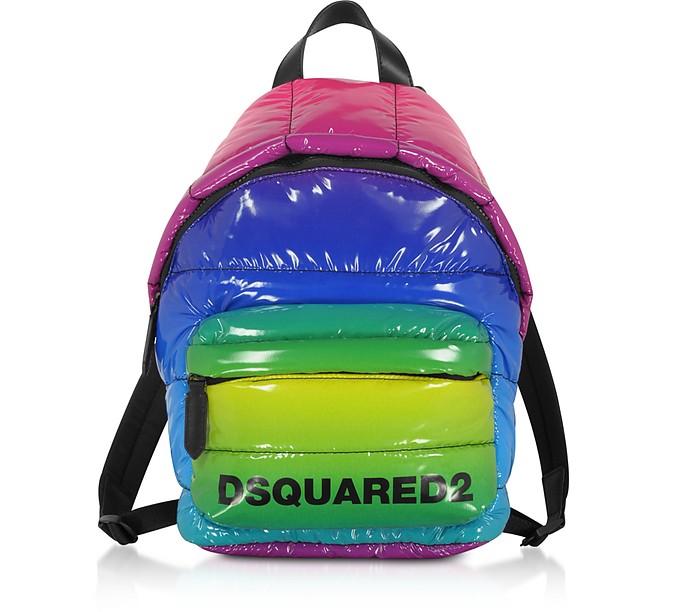 DSquared2 Small Rainbow Quilted Vinyl Backpack at FORZIERI