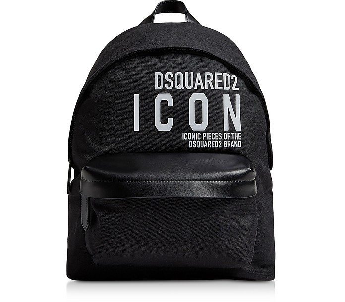 New Icon Black Nylon Men's Backpack - DSquared2