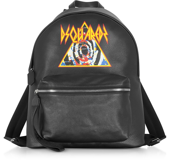 Black Backpack w/ Rock Print - DSquared2