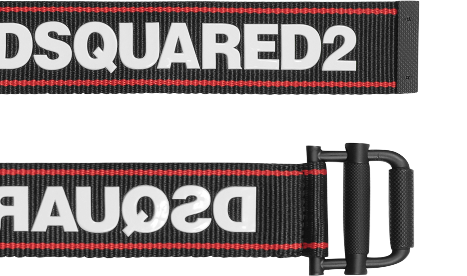 DSquared2 Black Canvas Logo Tape Belt 