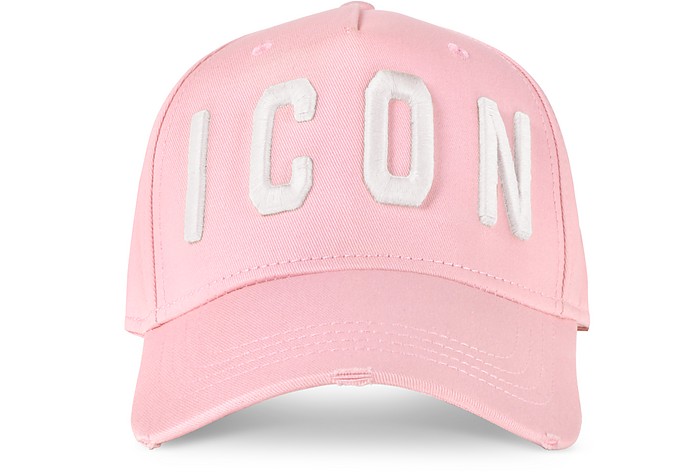 Pink Gabardine Cotton ICON Baseball Cap - DSquared2