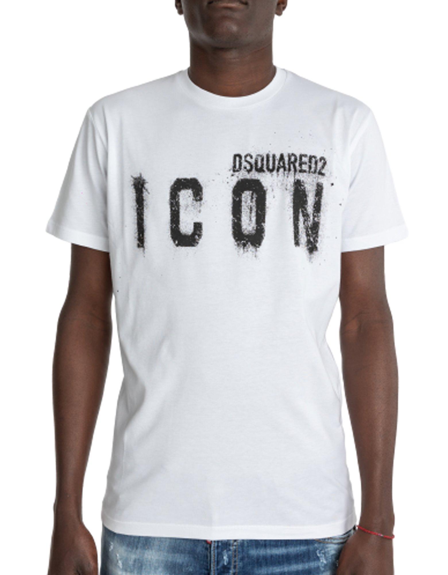 新品 ディースクエアード2 ICON Tシャツ ホワイトTシャツ/カットソー(半袖/袖なし)