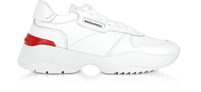 D24 White Calf Leather Women's Sneakers - DSquared