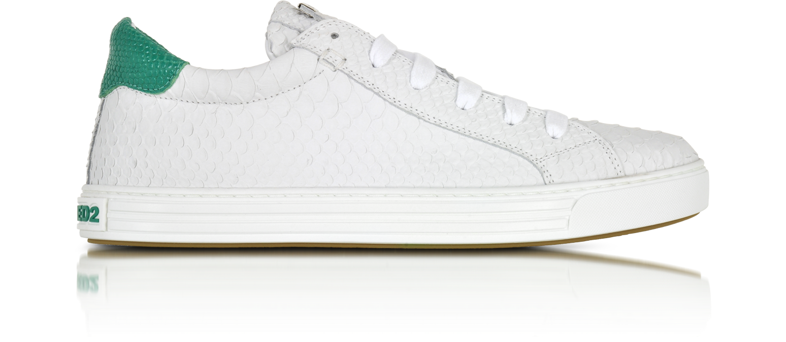 White Embossed Croco Leather 